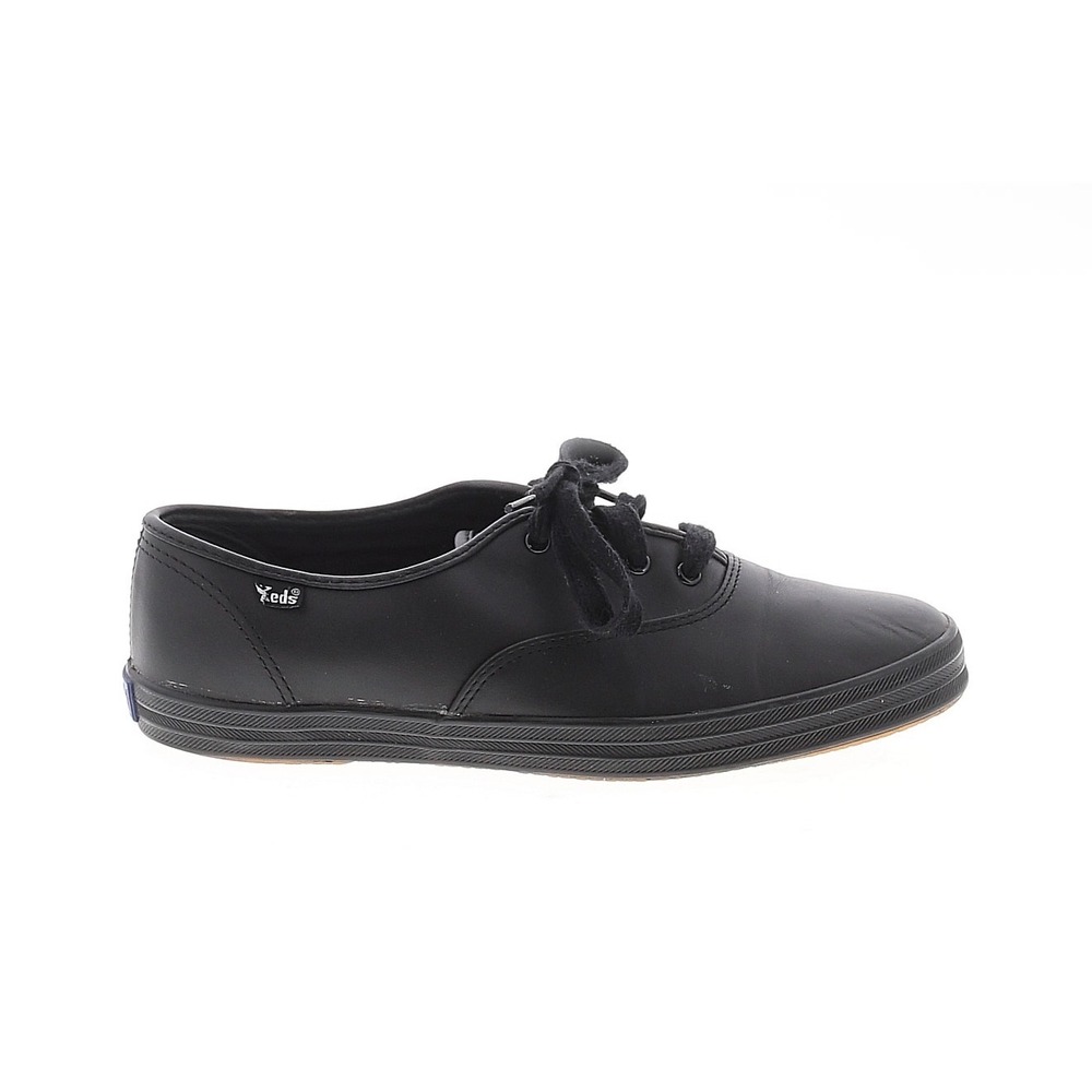 Keds Champion Black Leather Low Top Lace Up‎ Sneakers Shoes Sz 7 Casual Y2K Vibs